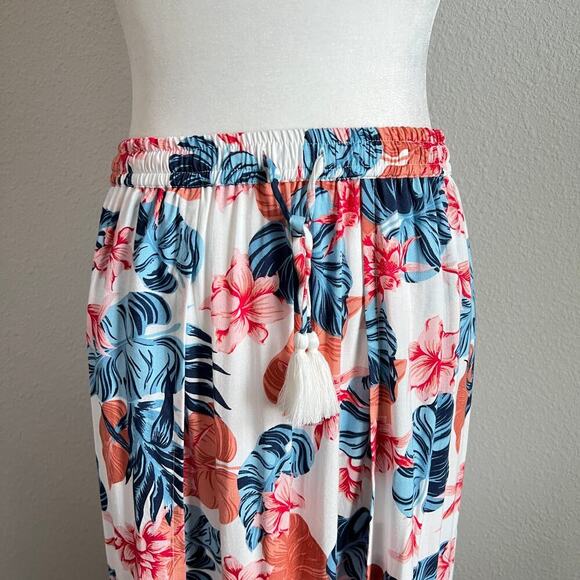 New Roxy She Cares Floral Maxi Skirt Women's S Tropical Beach Swim Hawaiian - Picture 3 of 11